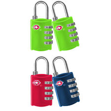 2x TSA-Gepäckschlösser Grün oder Rot/Blau 4-Stellig Kofferschloss Zahlenschloss