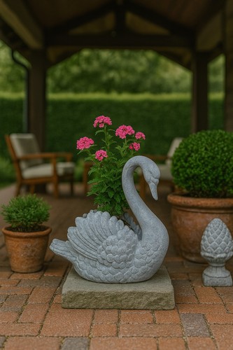 Blumentopf schwan polyresin - blumentopf,