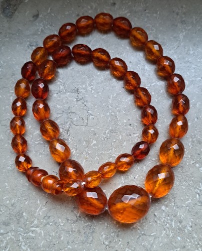 Vintage faceted amber bakelite - vintage,