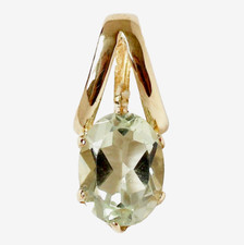 Kleiner Anhänger 9 Karat 375 Gold 0,65 g Gelbgold Edelstein Oval Facettenschliff