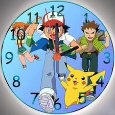 Wanduhr - Uhr für das Kinderzimmer - Motiv - Pokemon "blau" - Kinderuhr 