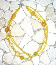 ★ 3reihige kurze Kette ★ Collier ★ gelb ★