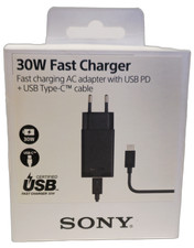 Original Sony XQZ-UC1 30W USB-C Schnellladegerät mit USB-C Kabel OVP Schwarz