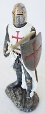 Zinnfigur Resin Kreuzritter Schwert und Schild H29 cm Templer Deko Ritter 2829