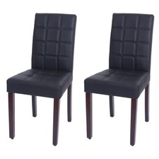 B-Ware 2er-Set Esszimmerstuhl MCW-O65c, Küchenstuhl Lehnstuhl Kunstleder schwarz