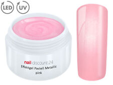 UV LED Farb Gel Pastell METALLIC PINK Effekt French Color Modellage NailArt Rosa