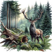 XXL 18X18 Autoaufkleber Hirsch