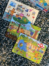 3x49Teile Puzzles Sendung mit der Maus & Elefant