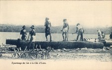 CPA Côte d'Ivoire, Equarissage des bois - 4826308