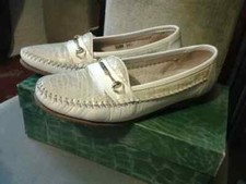 NEUWERTIG Damen Schuhe weiß Mokassins feines Leder 39,5 40 LUXUS by Isabella