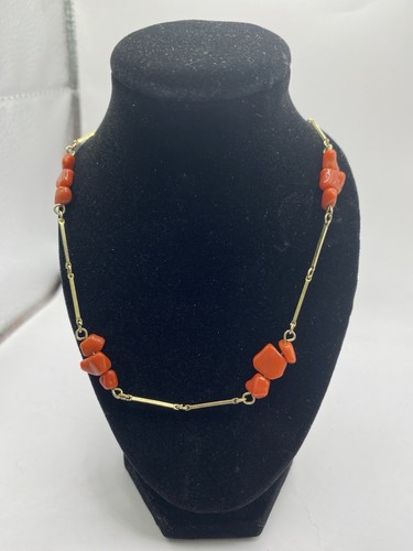 Halskette collier koralle - halskette,