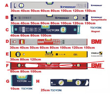Auswahl Wasserwaagen BMI PROMAT  STABILA - Magnet,Spiegellibelle,Torpedo,ROBUST