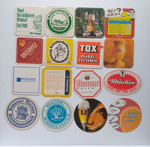 16x bierdeckel konvolut vogel - bierdeckel,