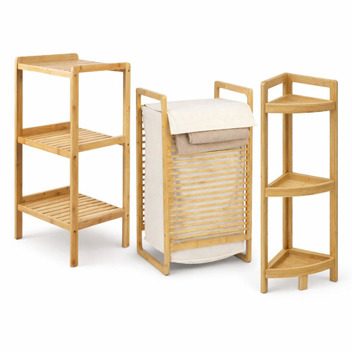 Bambus badmöbel eckregal holz - badmöbel,