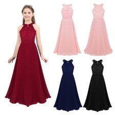 Kinder Mädchen Chiffon Kleid Abendkleid Cocktailkleider Ballkleider Spitzenkleid