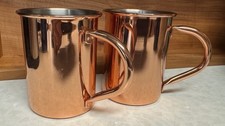 2 Kaffee-Tassen, -Becher, Lieblingstassen, ca. 250 ml, rosegold, Blech