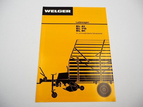 Original prospekt welger 41 - prospekt,