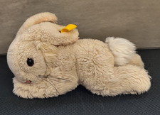 Steiff Hase liegend 5605/18 Hellbraun- Beige ca 22cm Kaninchen "Floppy"- Vintage
