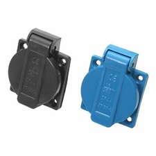 Einbausteckdose Blau Schwarz