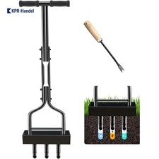 Kedoxi Rasenlüfter - Manuelle 3-Zinken Aerifizierer 38 Zoll für gesunden Rasen