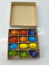 12er Set kleine Ostereier aus Holz, OSTERdeko, VINTAGE, Sammler, handbemalt