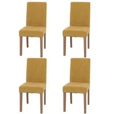 4er-Set Esszimmerstuhl Littau, Stuhl Küchenstuhl Hochlehner, Stoff Chenille Holz