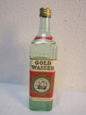 alte DDR Schnaps Flasche Goldwasser Blattgold Grüneberger 40%  Ostalgie Kult