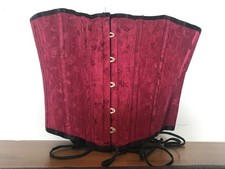  Klassisches Viktorianisches Halbbrustkorsett 10 Stäbe bordeaux NEU 66cm, 26inc