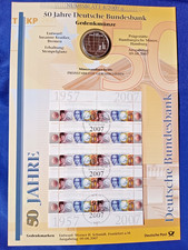 BRD, 10 Euro Numisblatt 1/2007, 50 Jahre DEUTSCHE BUNDESBANK,  Silber