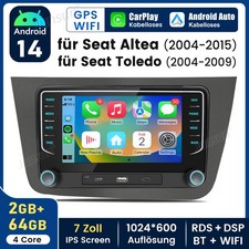 Für VW Seat Toledo Altea Carplay Android 14 Autoradio GPS NAV WIFI DAB+ DSP 64G
