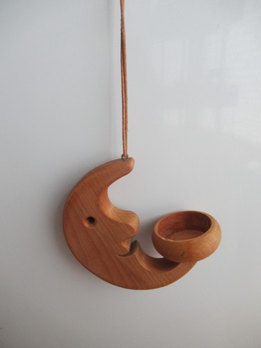 Holz halbmond teelichthalter - holz,