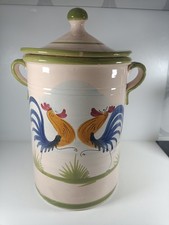 Italienische LAMAS Keramik Ceramiche großes Glas Topf mit Deckel Brotkasten