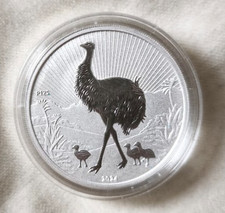2 Oz .9999 Silber Emu & Baby Next Generation 2024 Ausgabe 7 Perth Mint in Kapsel