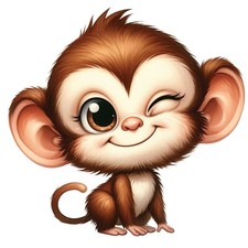 Cute Monkey Cartoon Baby