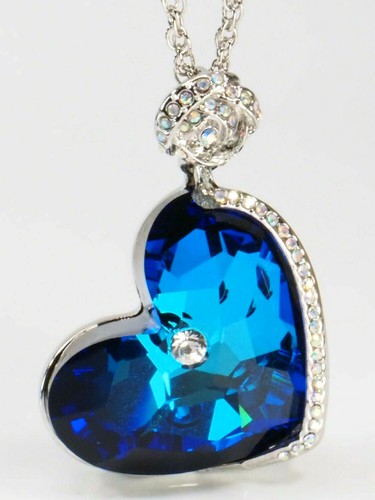 Herz halskette graviert blauer - herz,