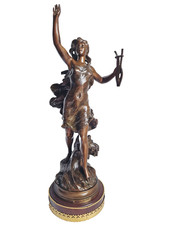 Große Bronze Statue  Antik "Die Stimme der Fluten "  signiert Hip. Moreau 