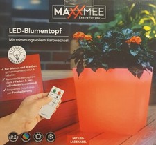 MAXXMEE Blumentopf Blumenkübel LED Farbwechsel Pflanzgefäß Garten Deko RECHTECK