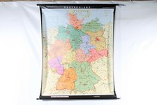 alte große Lehrtafel Wandkarte Rollkarte Deutschland Schule Deko
