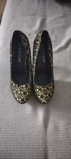 High Heels Pumps Schwarz/Gold Gr 38