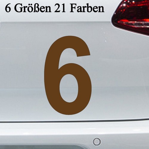 Zahlenaufkleber sechs 6 - zahlenaufkleber,