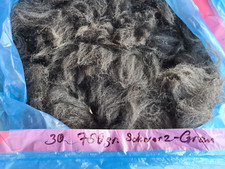 750gr. Alpakawolle, A-Wolle, schwarz-grau(30), Rohwolle, Bastelwolle, Füllwolle,