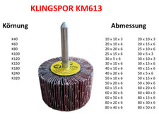 KLINGSPOR KM613 Lamellenschleifer / Schleifstift / Schleifmop / Fächerschleifer