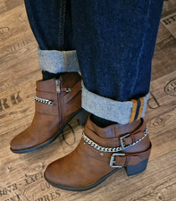 Osco mein Stil Stiefeletten Gr.38 Echtes mit Kette Western Look  Bequem TOP
