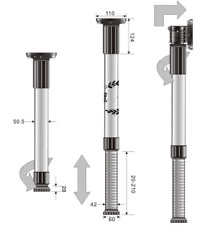 Tischfüße klappbar Tischbein Tischfuß höhenverstellbar 710 mm Klapptisch-Bein