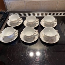 6 Wunderschöne - - - MOKKATASSEN - ZSOLNAY Pecs BLUMEN handgemalt - - -