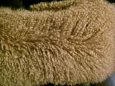 XXL Mongolisches Langhaar Luxus Lammfell Riesen Kissenbezug Echtfell 36 x 92 