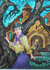 Originalzeichnung Titelbild Mitternachts-Roman 730 Spuk Nikolai Lutohin signiert