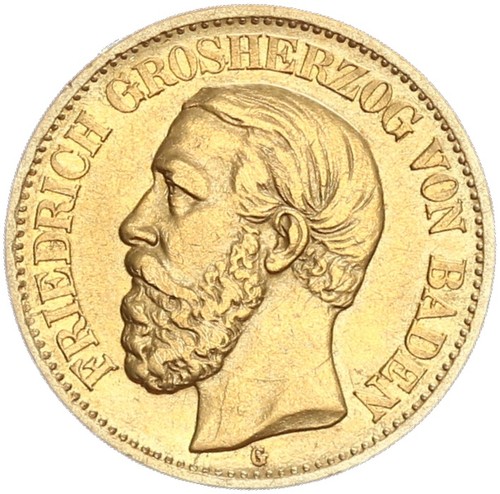 Baden friedrich 10 mark - i.,