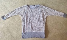 estelle jolie Damen Pullover Größe 38 Grau Spitze