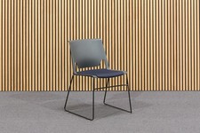 Besucherstuhl Kufenstuhl Stapelstuhl Haworth "Very" anthrazit/blau - VERSANDFREI